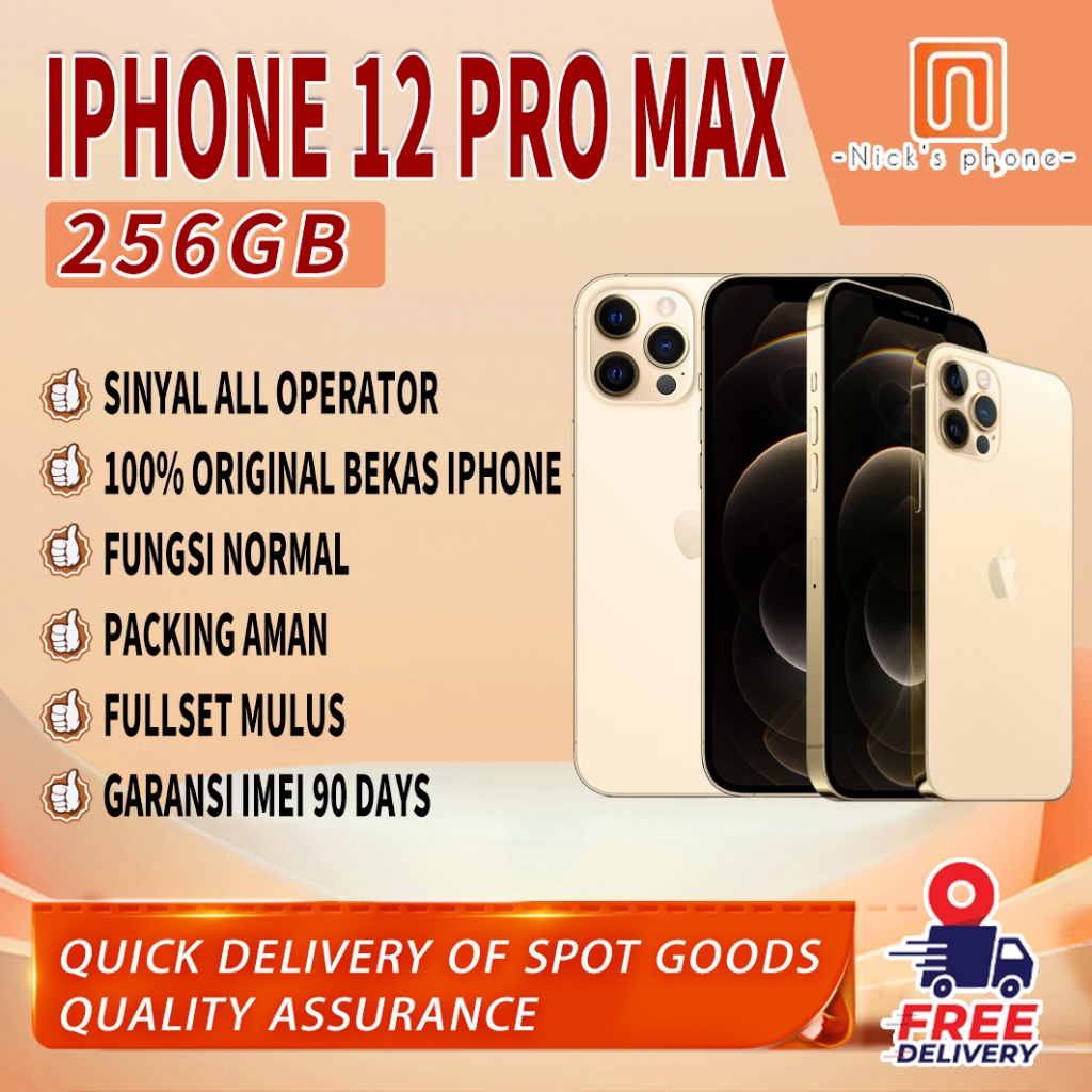 iPhone 12 Pro Max 256GB Fullset Second/Bekas Original100% OLED-Original Mulus Normal Like New Phone