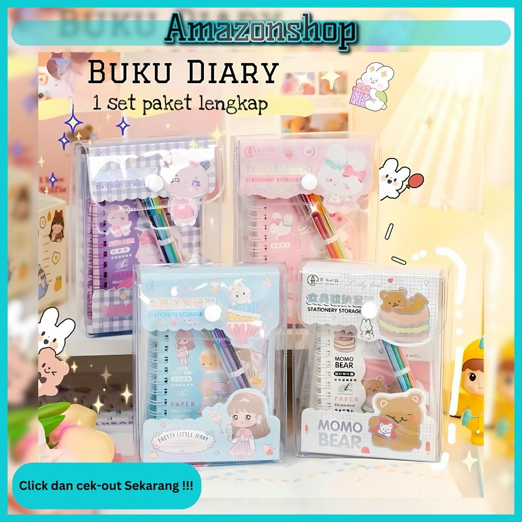 

Buku Diary Karakter / Buku Catatan Notebook Lucu Note Book Buku Tulis Binder