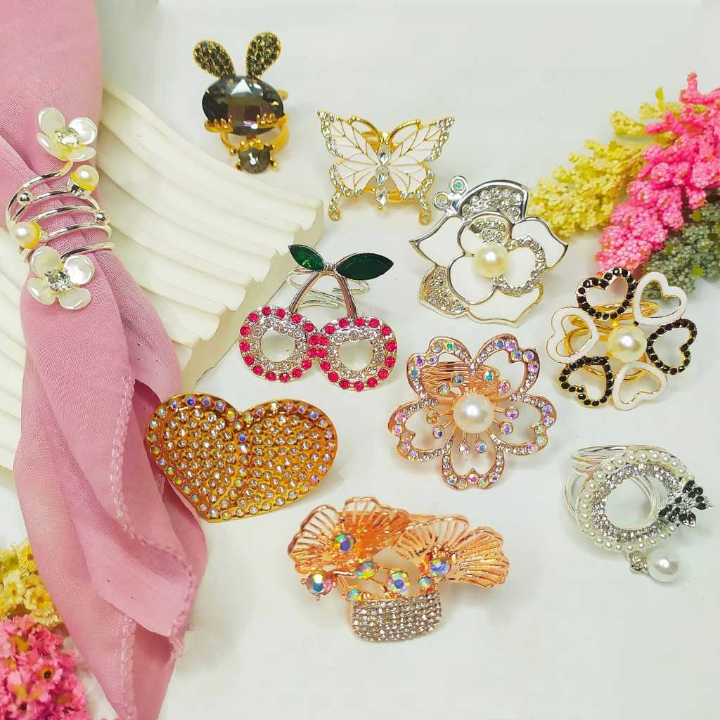 Kolong Hijab Permata Cantik / Ring Jilbab Mutiara / Kolong Ring Cincin Jilbab Termurah