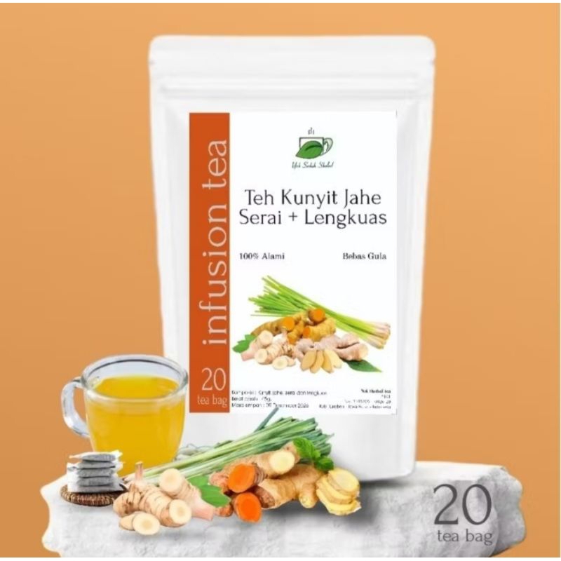 

Teh "KUNYIT, JAHE, SERAI, & LENGKUAS ( 20 tea bag )