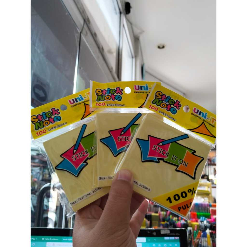 

STICK NOTE WARNA YELLOW 76X76 MM / STICK NOTE 3X3 INCH