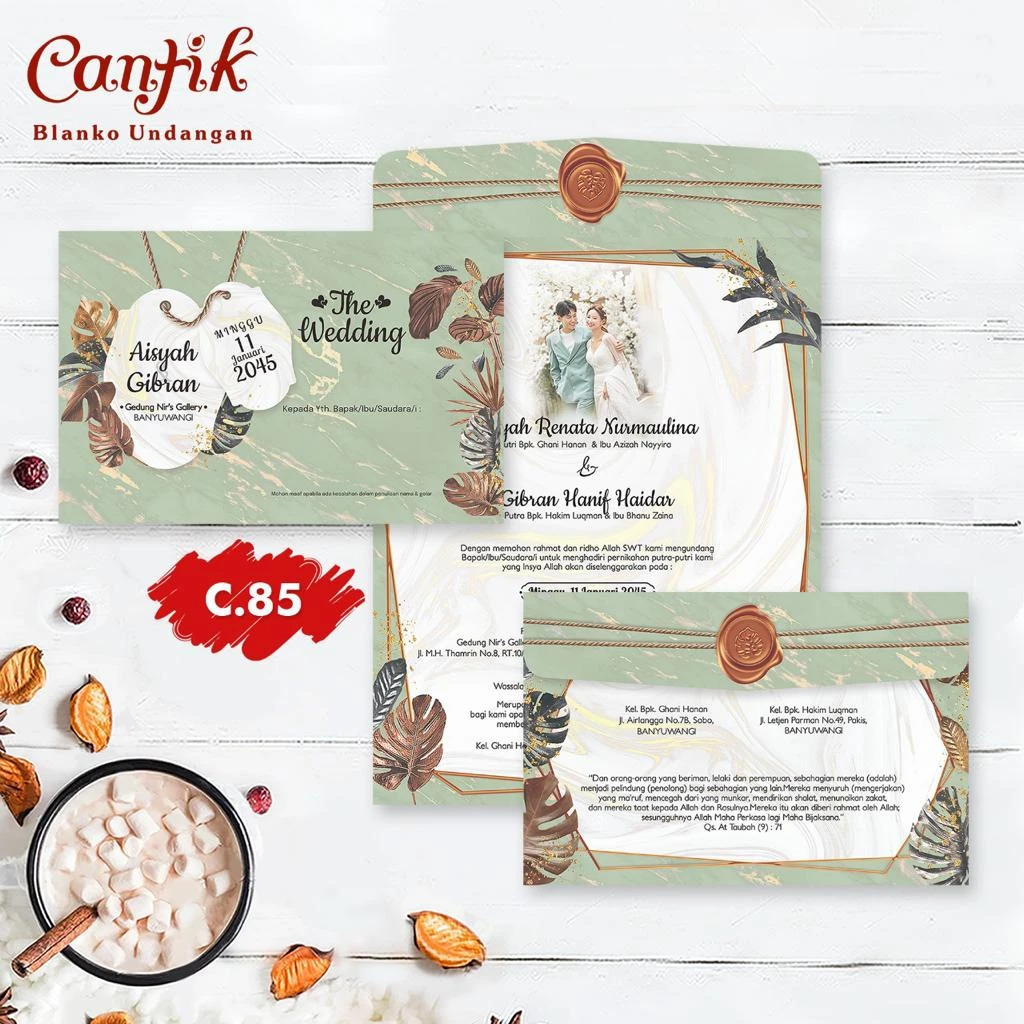 CANTIK 85 Blanko Undangan | Undangan Murah | Free File Setting