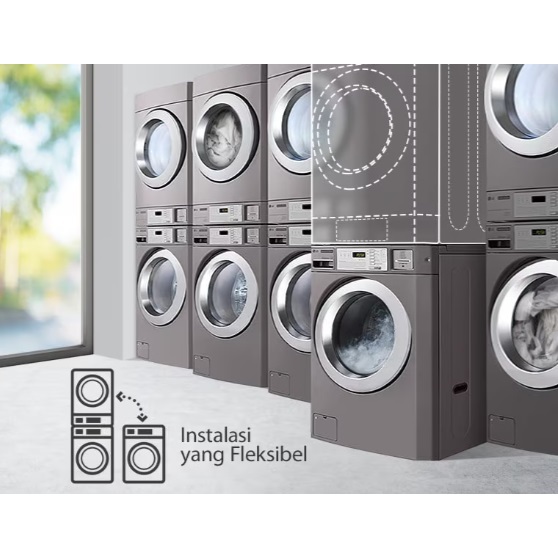 MESIN PENGERING LG COMMERCIAL KAPASITAS 10,2 KG DRYER LG CDG27RUOPS GAS WIFI NEW ARRIVAL GARANSI RES