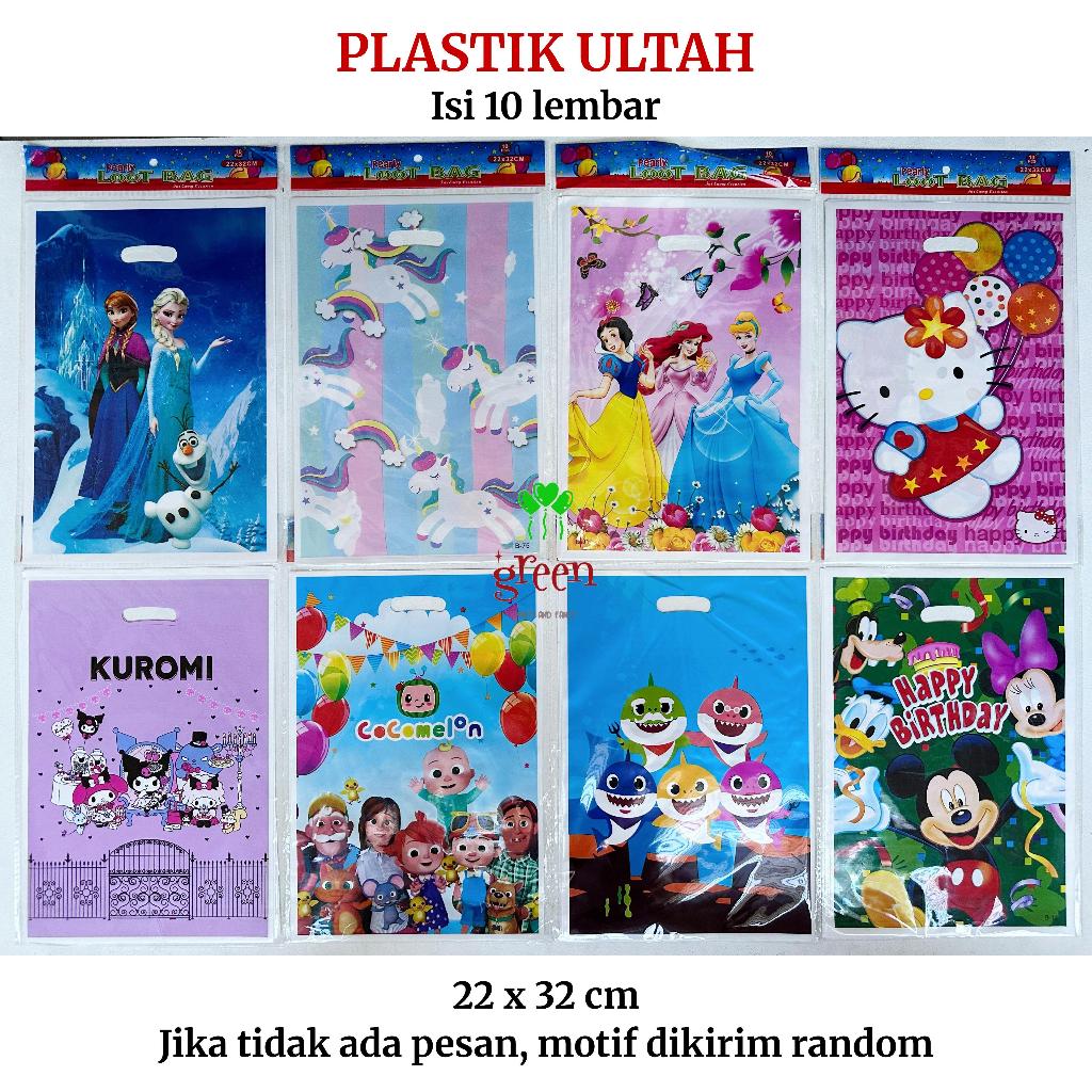 

Bag Ulang Tahun 22x32 cm 8 lembar Kantong Snack Goodie Bag Plastik Snack Souvenir Bag | Bag Ultah BB17 KK112