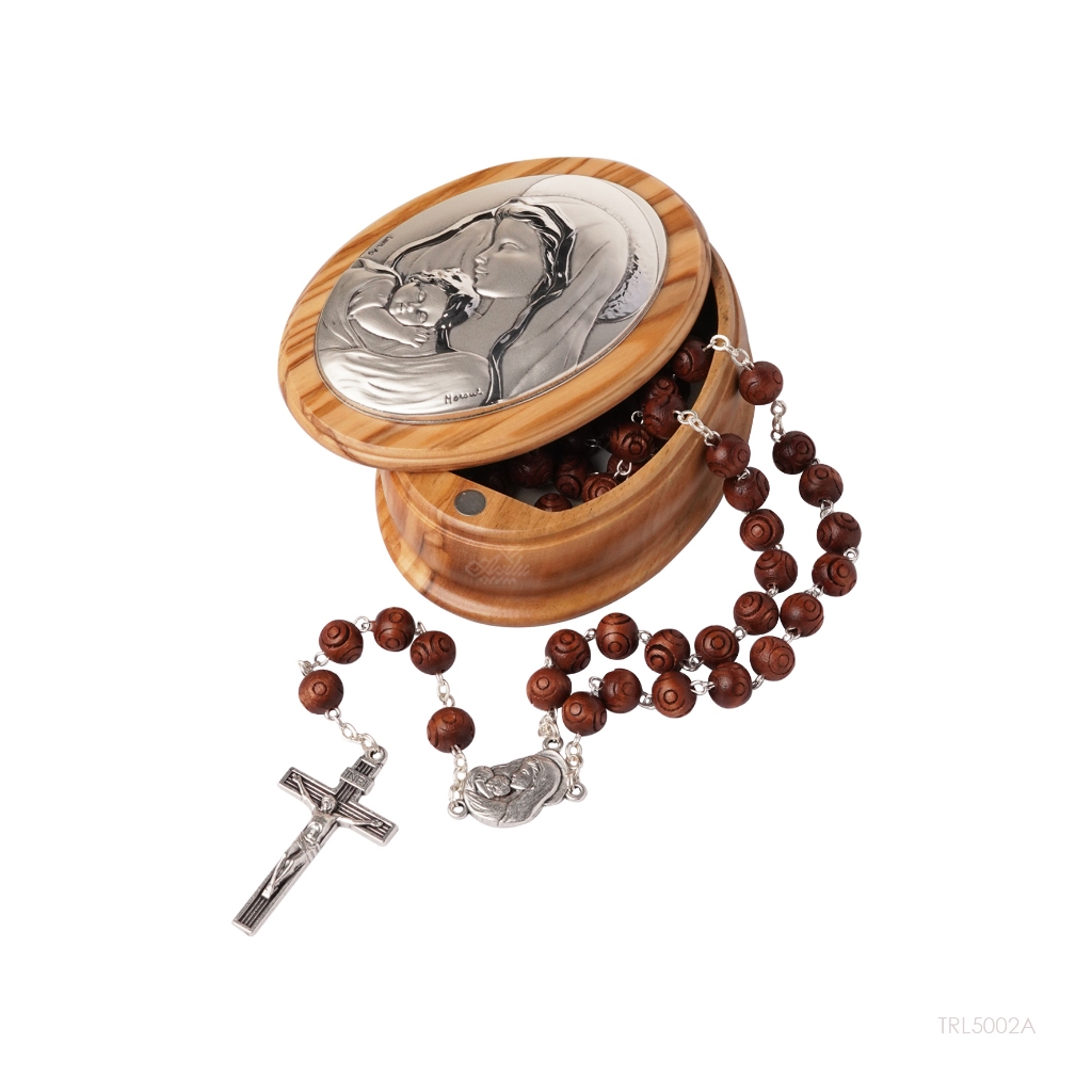 Tempat Rosario Kayu Olive Holy Family Italy*