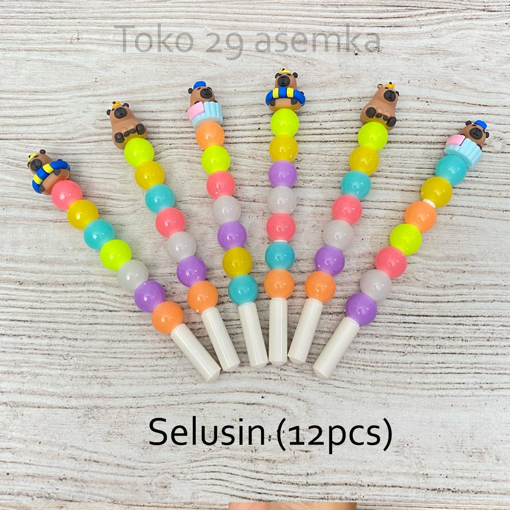 

12PCS SELUSIN PULPEN BOLA BOLA CAPPYBARA PGK-1826 LUCU PEN GEL BOLPEN ALAT TULIS KANTOR TERMURAH