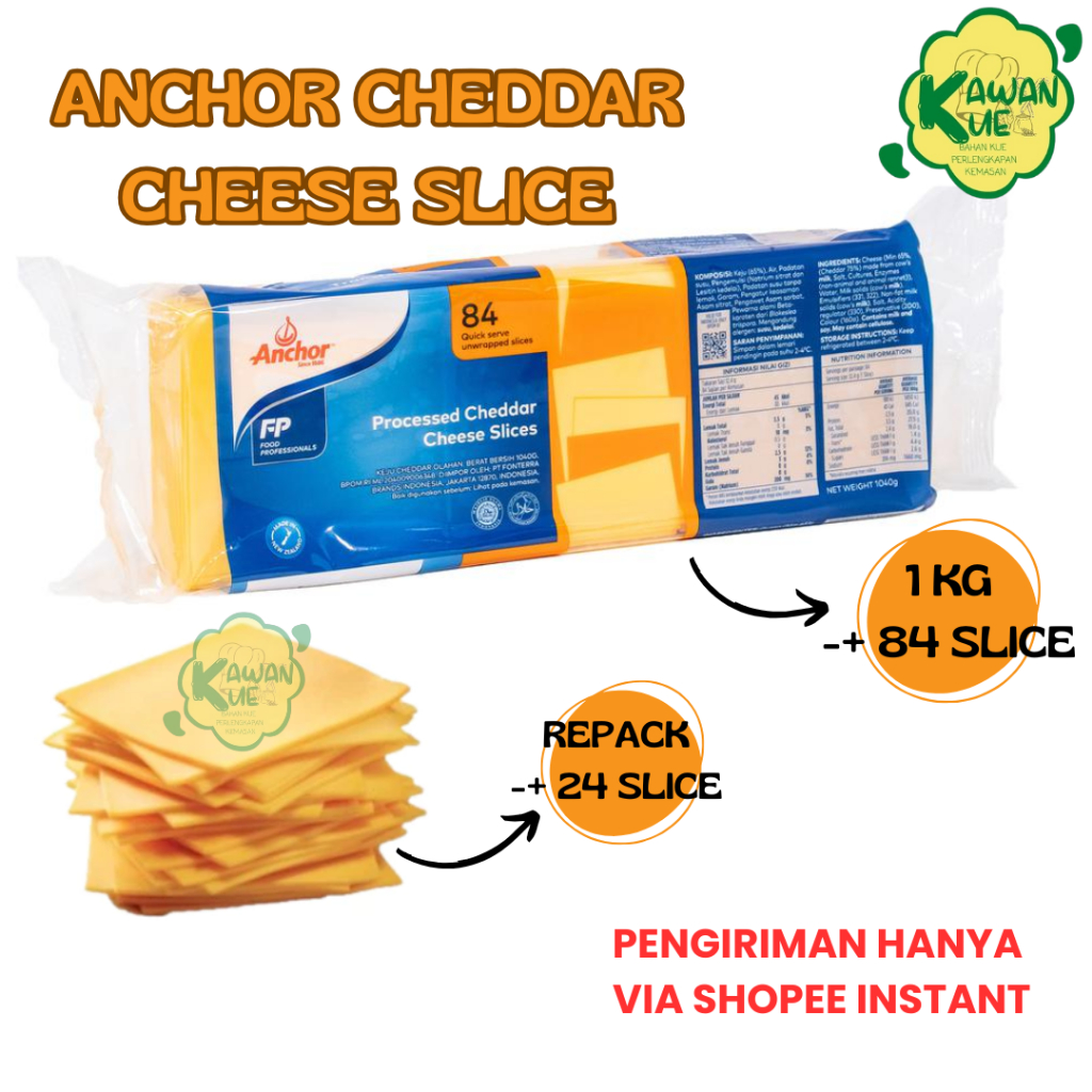 

Anchor Chedar Cheese Slice - Anchor Red Cheese Slice - Cheese Slice Burger - Keju Lembaran - Chesee Slice