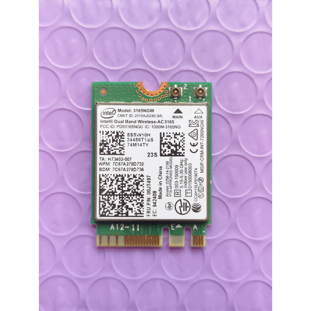 WLAN CARD M.2 NGFF WIRELESS-AC 3165NGW WIFI 5 + BLUETOOTH