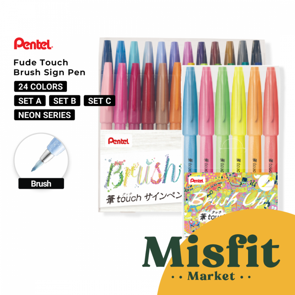 

Pentel Touch Brush Sign Pen SET Marker Spidol Warna Warni