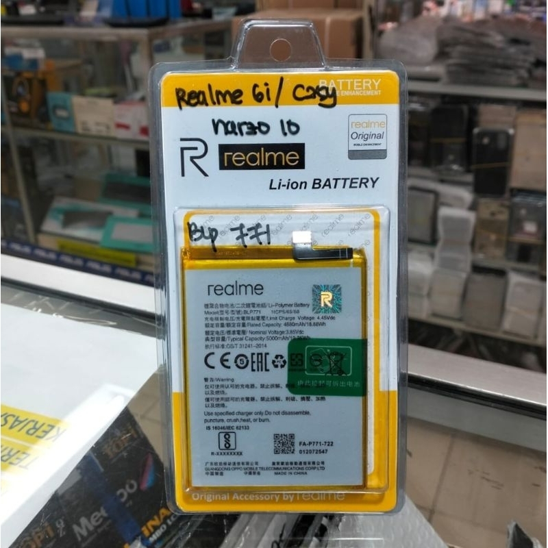 Baterai Realme BLP771 for Realme 6i/C25Y/ Narzo 10 4480mAh Original
