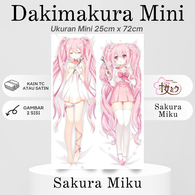 DAKIMAKURA MINI SAKURA MIKU Vocaloid Bantal Anime Waifu Mini