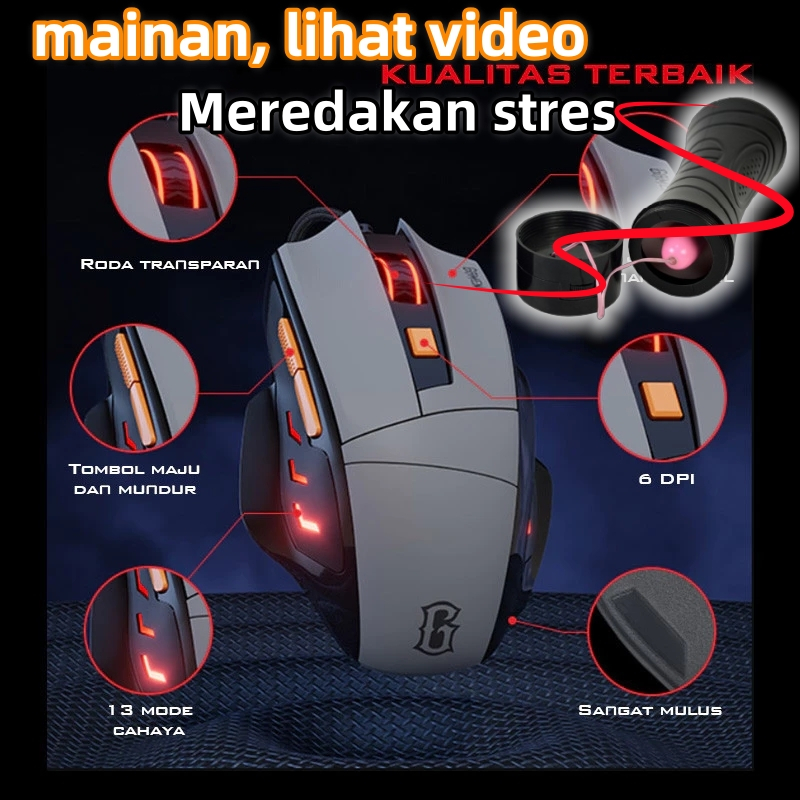 (COD)GAMEN Mouse Gaming Kabel 7200 DPI 6 Level DPI GM300 16.8 Juta Warna RGB 13 Mode RGB 6 Macro But