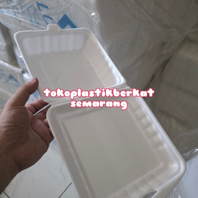 [isi 100] Styrofoam Lux L03 Polos Foam kotak polos steorofom makanan