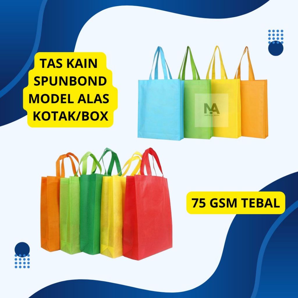 

Tas Spunbond Handle uk 25x35 / Goodie Bag / Tas Kain Kantong Polos Goodiebag Souvenir Hampers Ultah