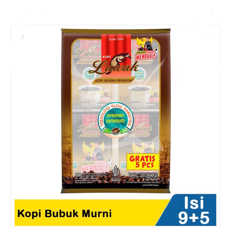 

LUWAK KOPI MURNI PREMIUM 6,5G x 9+5