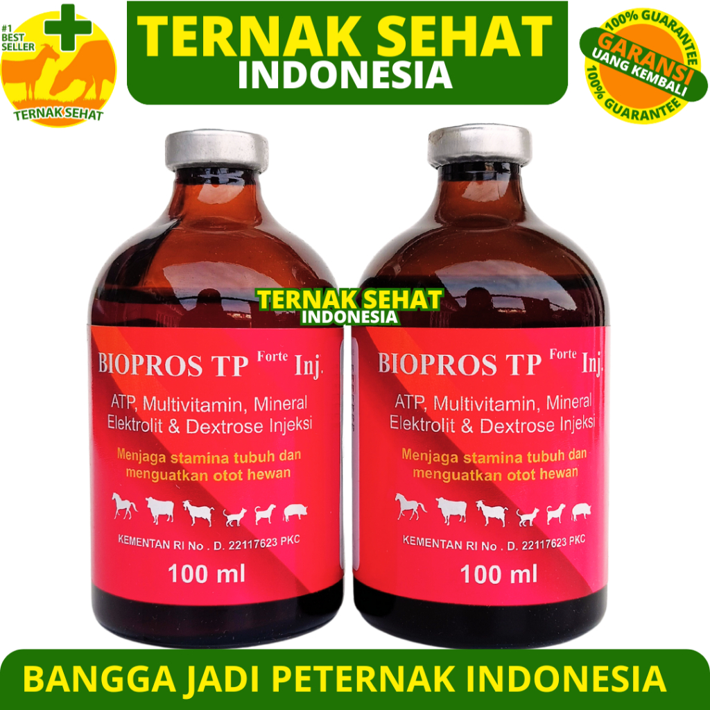 BIOPROS TP FORTE 100ML - Vitamin Hewan Energi Instan Penguat Otot & Daya Tahan Stamina Tubuh Ternak