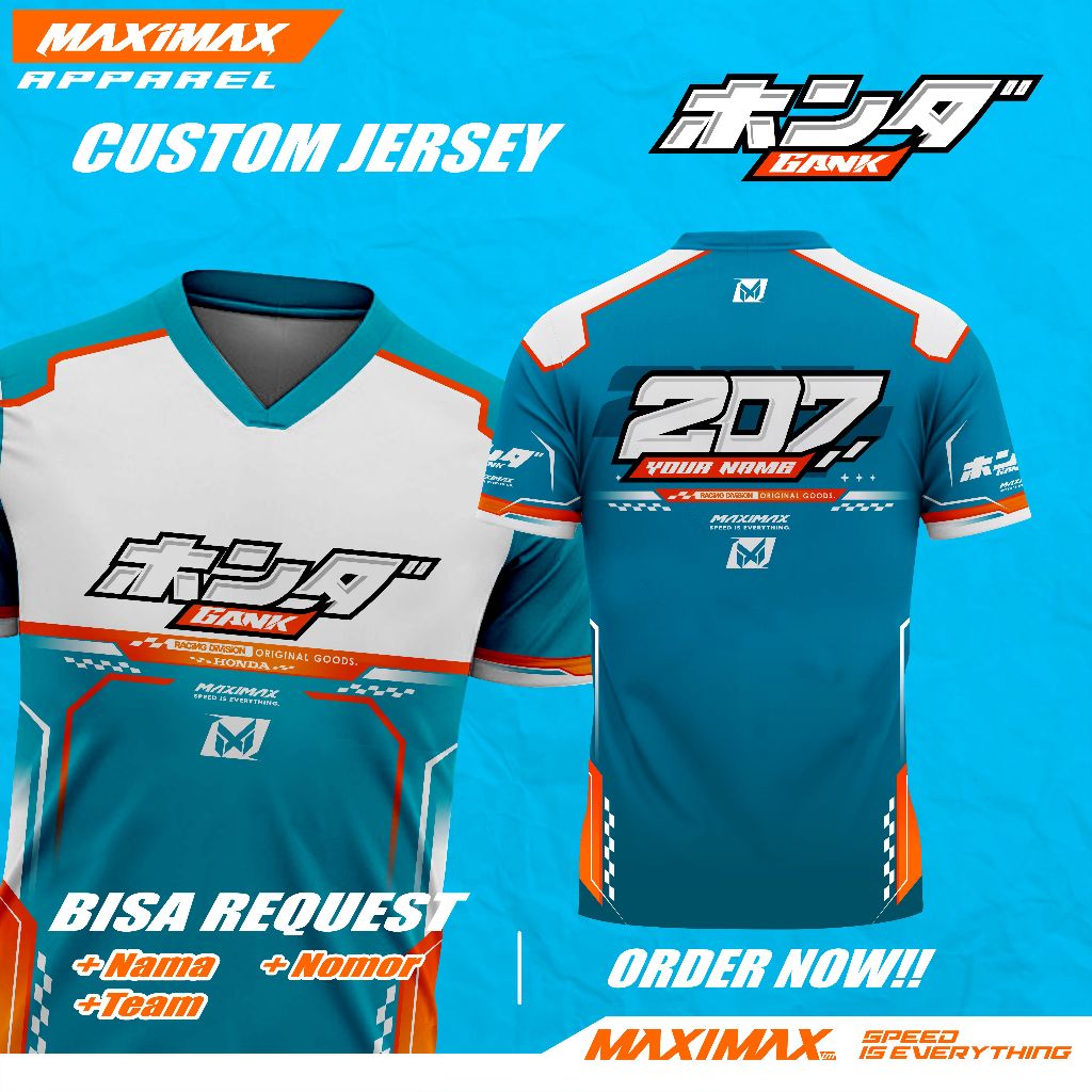 JERSEY RACING CUSTOM | Jersey Honda Gank Series | Jersey Racing Premium - Maximax Apparel | Tosca