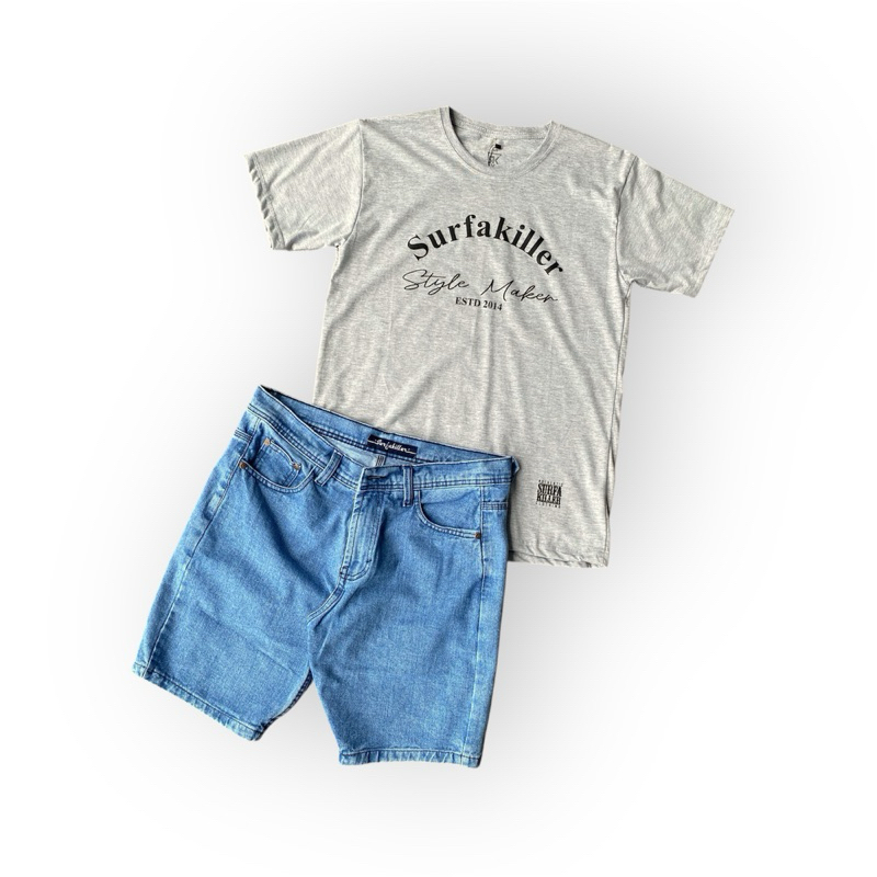 Surfakiller Kaos Tshirt & Celana Pendek Jeans