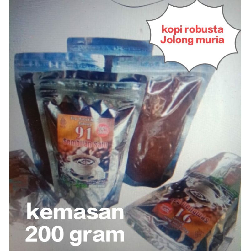 

KOPI BUBUK ROBUSTA MURNI 200 GRAM(KOPI JOLONG MURIA)