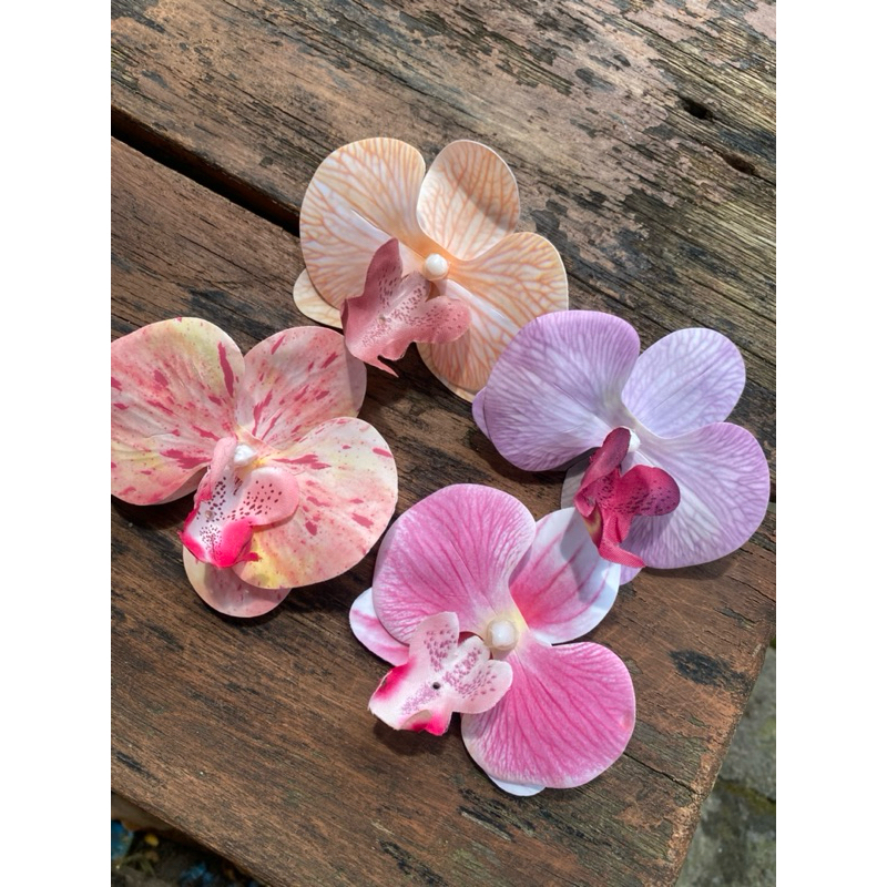 Jepit Bunga Anggrek hairclip Flower orchid Korean style aksesoris Rambut Aesthetic