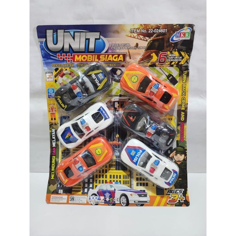 Mainan Mobil HKR 1set isi 6Pcs / Mobil HKR Polisi