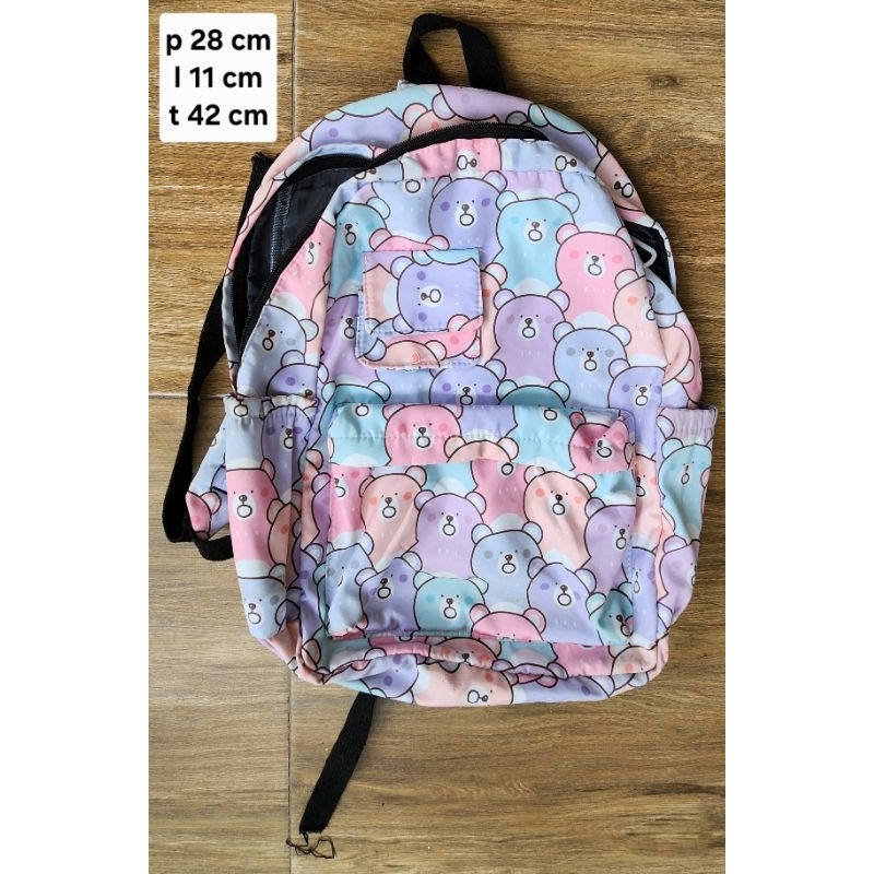 SECOND • Tas Sekolah Anak Warna Ungu Soft Preloved
