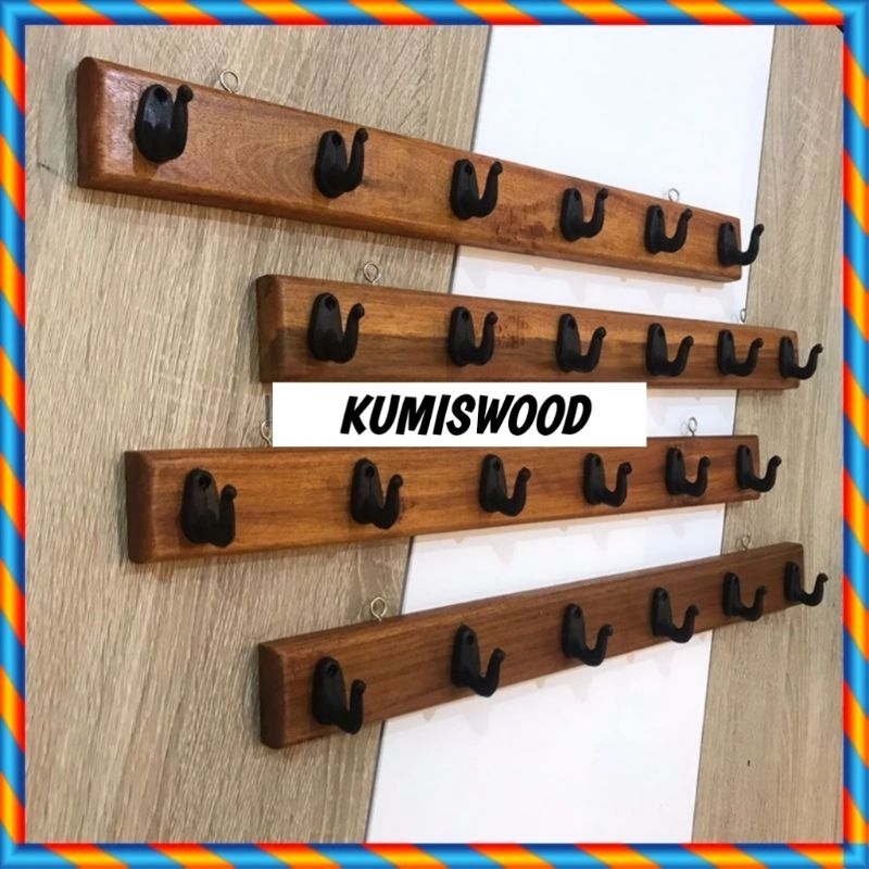 GANTUNGAN BAJU TEMPEL DINDING KAYU JATI / GANTUNGAN BAJU KAYU KAPSTOK