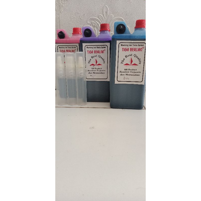 

tinta permanent 1 paket isi 3 warna plus botol premium
