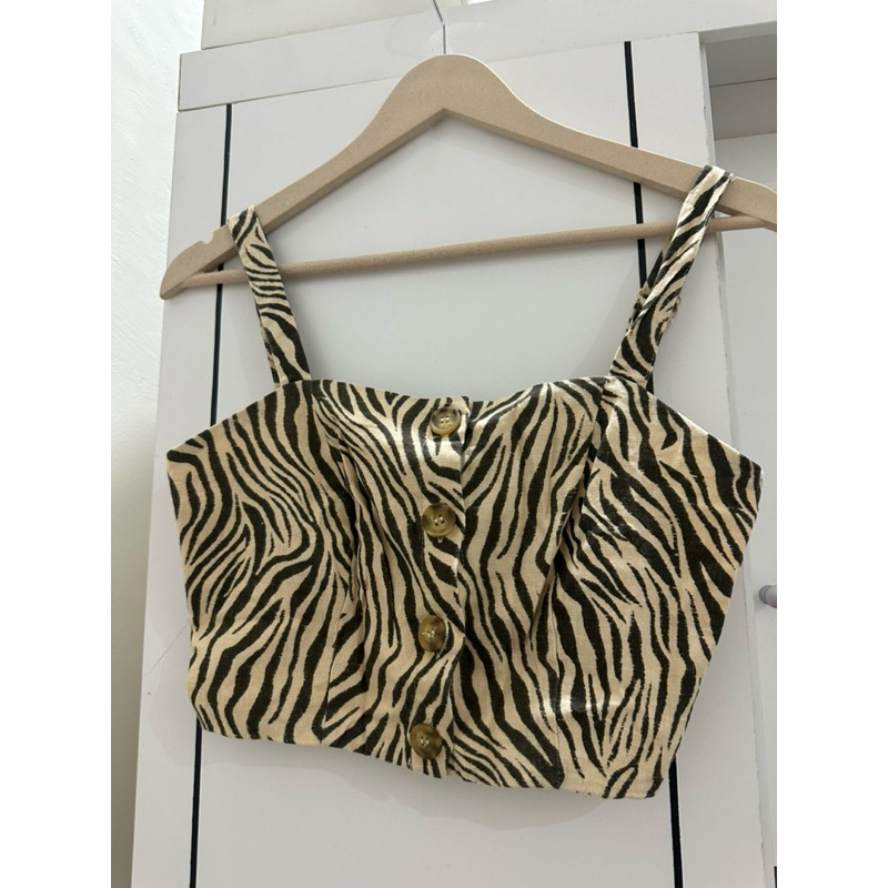 Zebra Motif Tanktop Crop Top