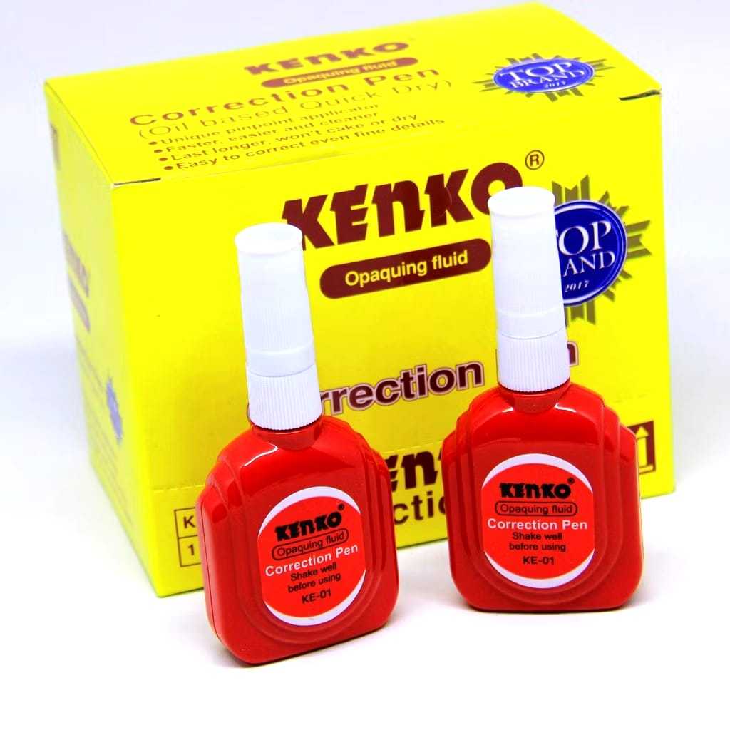 

Correction Pen KENKO Botol Merah/Tipex Cair Kenko/Stipo Cair/Correction Fluid/Tip-ex Merah Kenko KE-01