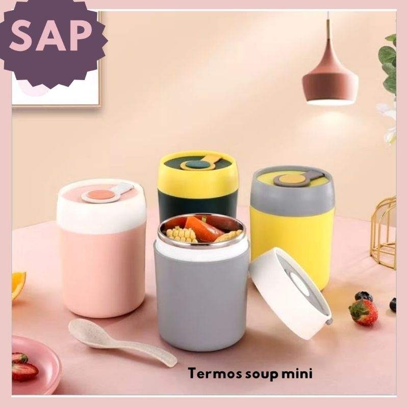 Termos Soup Mini Portable / Tempat Termos Sup Anti Tumpah bekal kantor anak sekolah