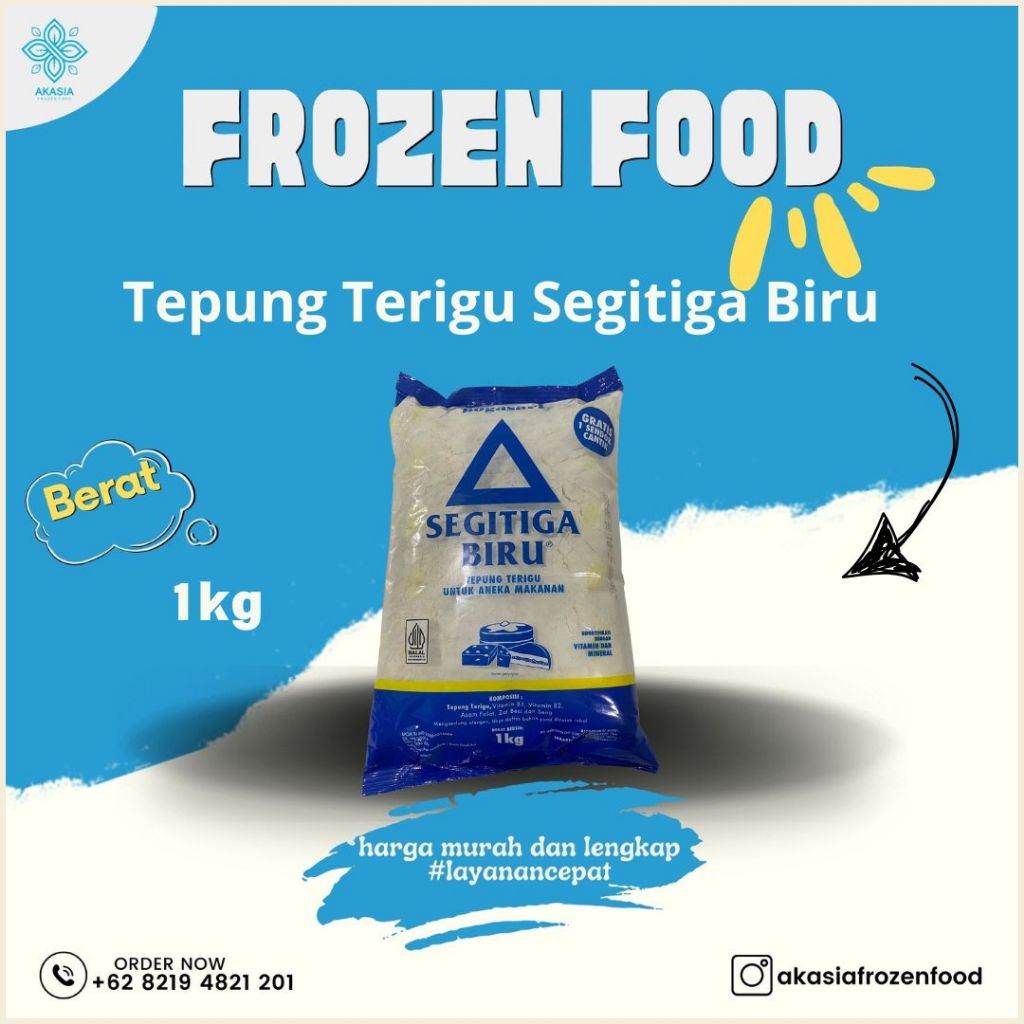 

Tepung Terigu Segitiga Biru 1kg / Tepung Terigu
