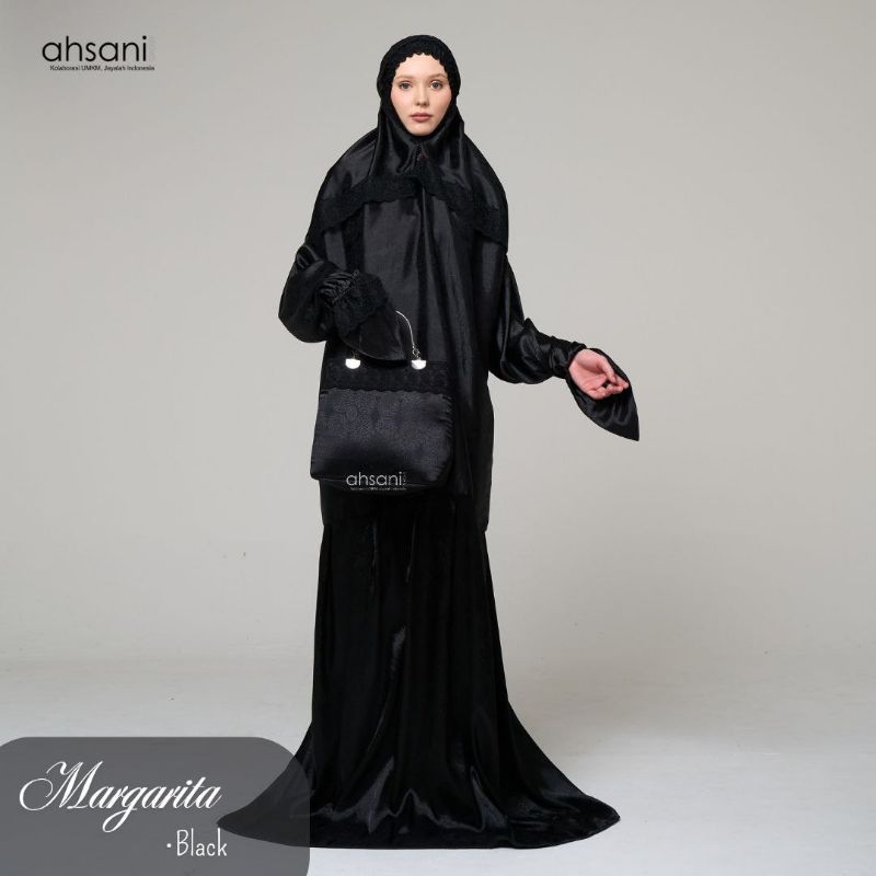Mukena Margarita / Mukena Ahsani / Mukena Terusan / Mukena Terusan Ahsani / Mukena Terusan Hitam / M