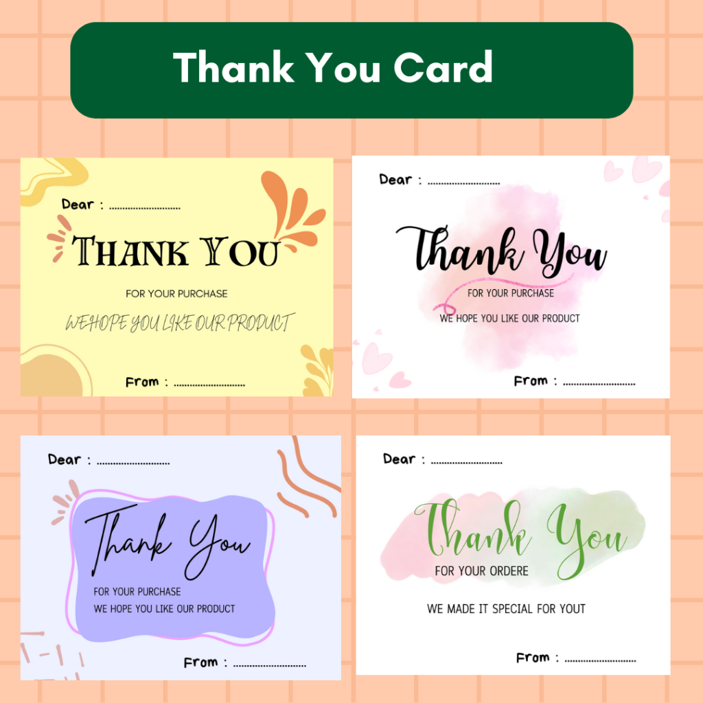 

100 Lembar Kertas Thank You HVS 80 Gsm Thankyou Card