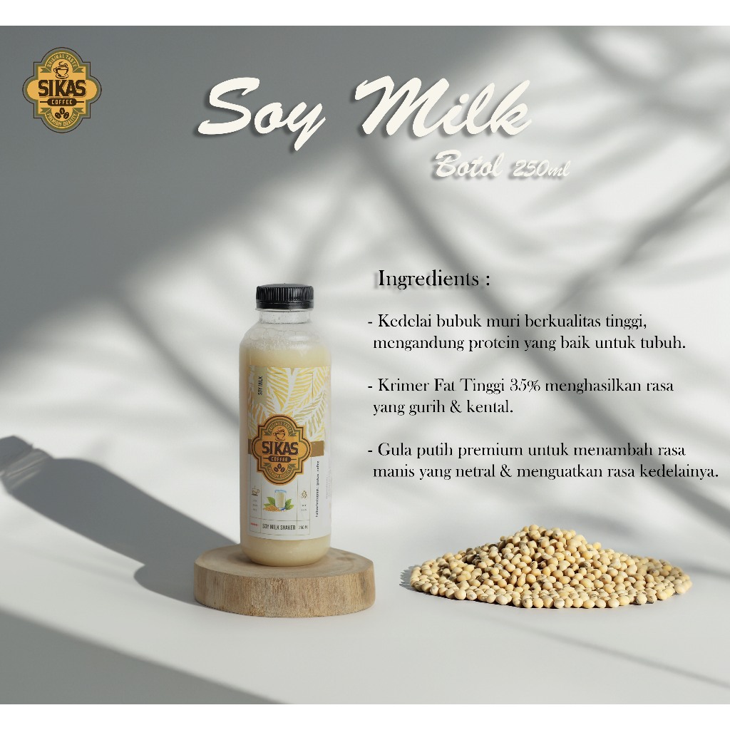 

Sikas Coffee Soy Milk Botol 250ml Susu Kedelai Instan tinggal shaker atau kocok