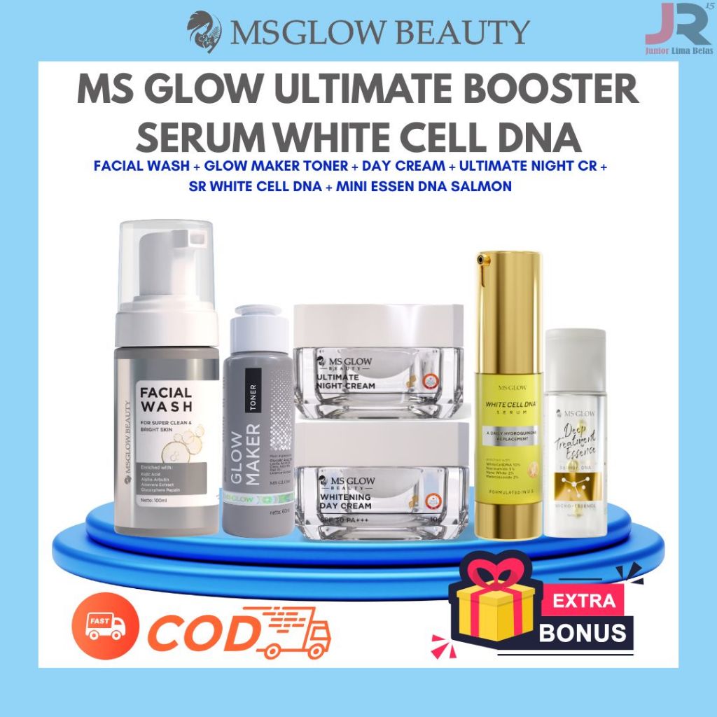 MS GLOW ULTIMATE BOOSTER SERIES |PAKET WAJAH+SERUM (FLEK|PERAWATAN ANTI AGING FLEK HITAM) FREE GIFT