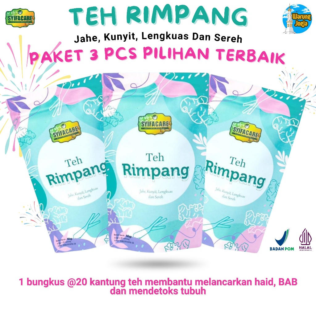 

Paket 3 Bungkus Teh Rimpang Syifacare - Minuman Instan Teh Celup Ramuan Herbal Diet Pelangsing BPOM