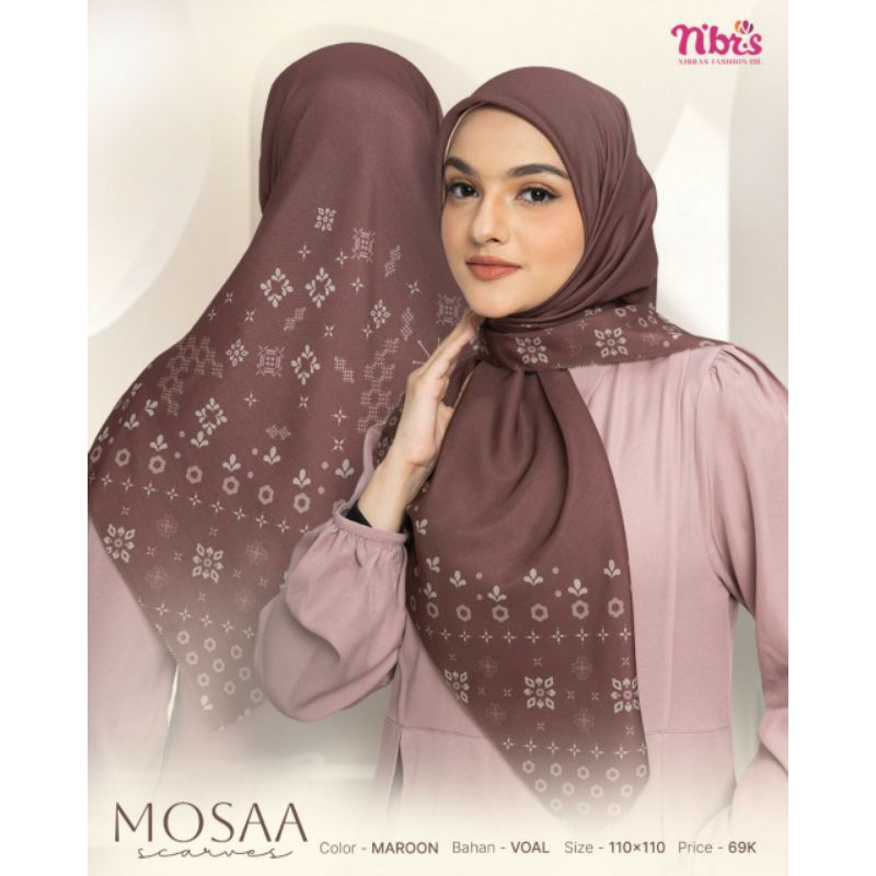 Mosaa Scarves by Nibras hijab / Segi empat motif nibras / Segi empat motif standar