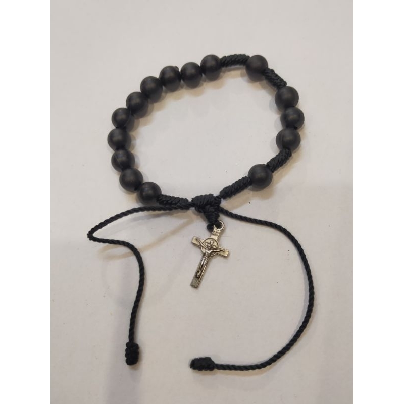 Rosario Gelang Tali Kayu 8mm (8407) - Rosario Gelang - Gelang Salib - Gelang Rosario - Rosario Gelan