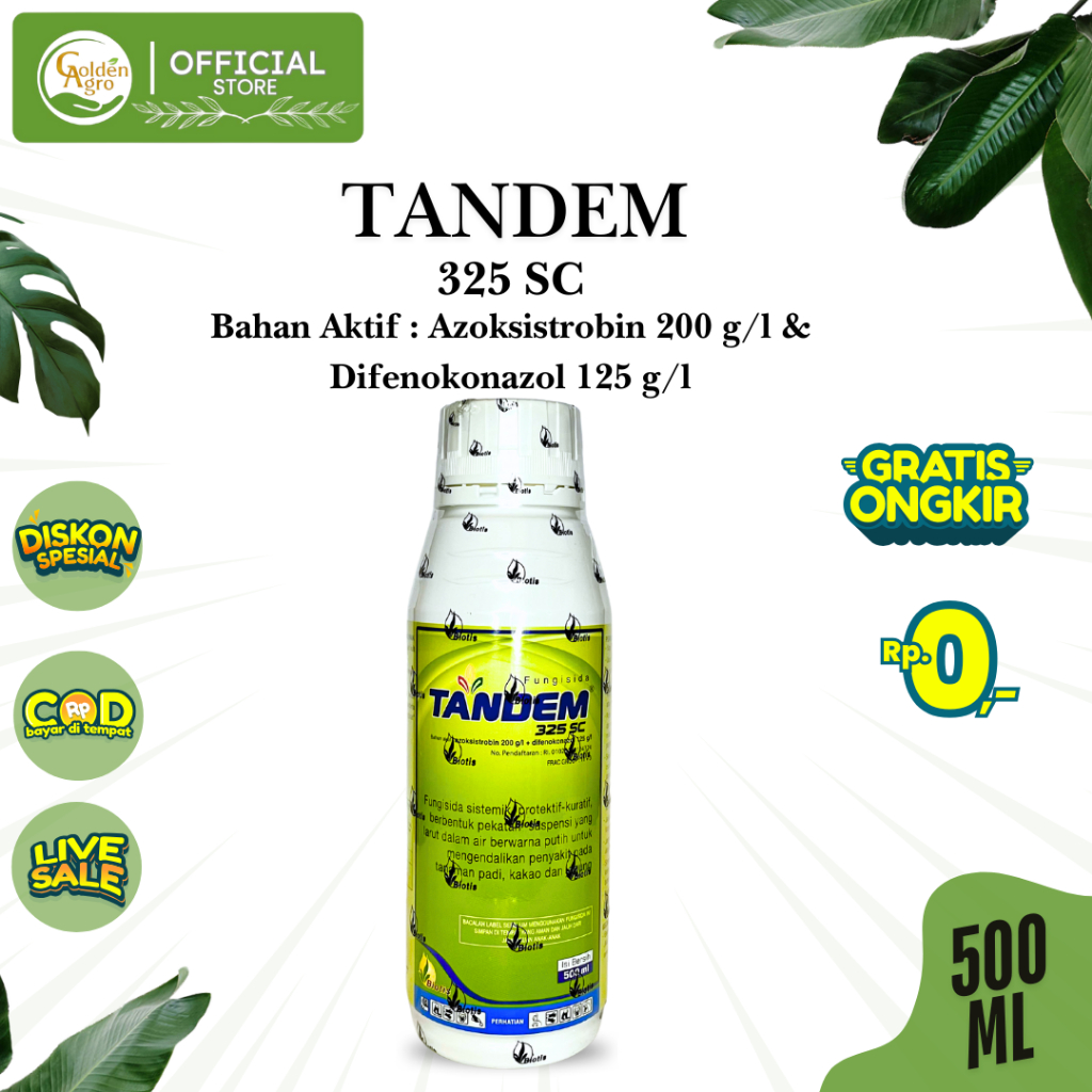 FUNGISIDA TANDEM 325SC SC 500ML 500 ML BIOTIS ORIGINAL AZOKSISTROBIN DIFENOKONAZOLE