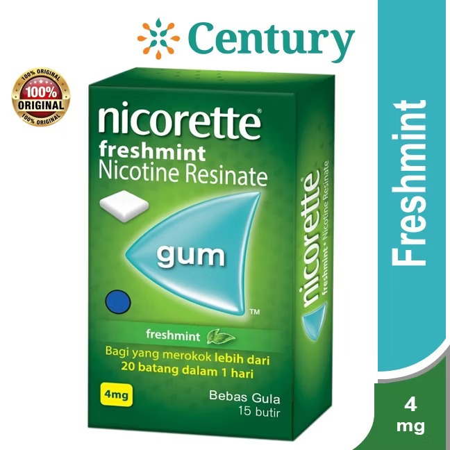 NICORETTE FRESHMINT GUM NICOTINE RESINATE ISI 15 BUTIR @4MG