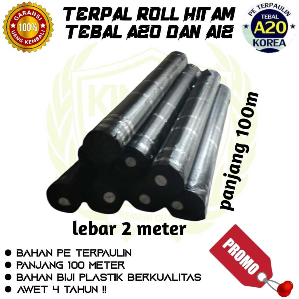 Terpal Roll Hitam A20 dan A12 premium bahan import korea untuk kandang ayam