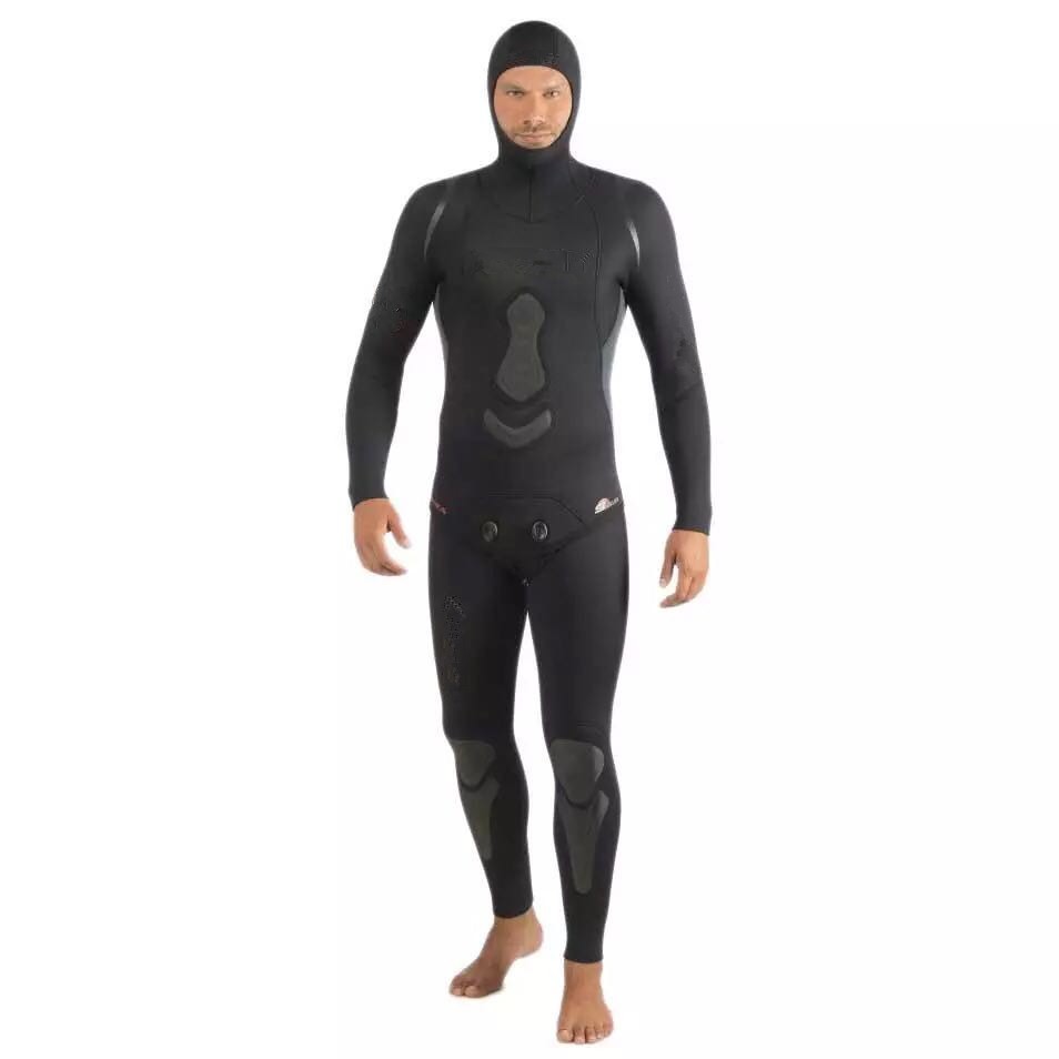 Wetsuit Pria Neoprene Selam Bebas Jaket & Celana Bantalan Dada Memuat Perlindungan Lutut Desain Anat