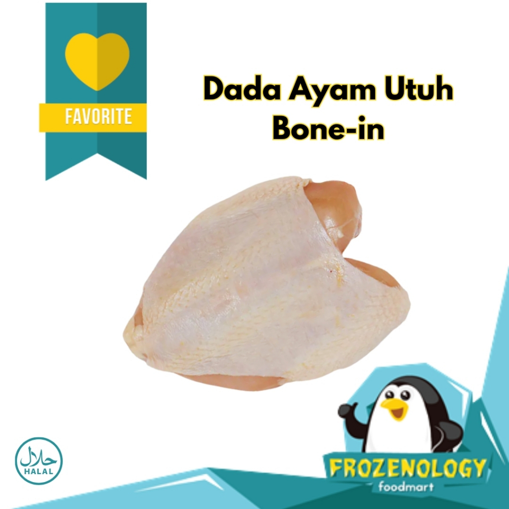

Dada Ayam Utuh (Breast Bone-In Skin-on) Halal 1 Kg Frozen Fresh