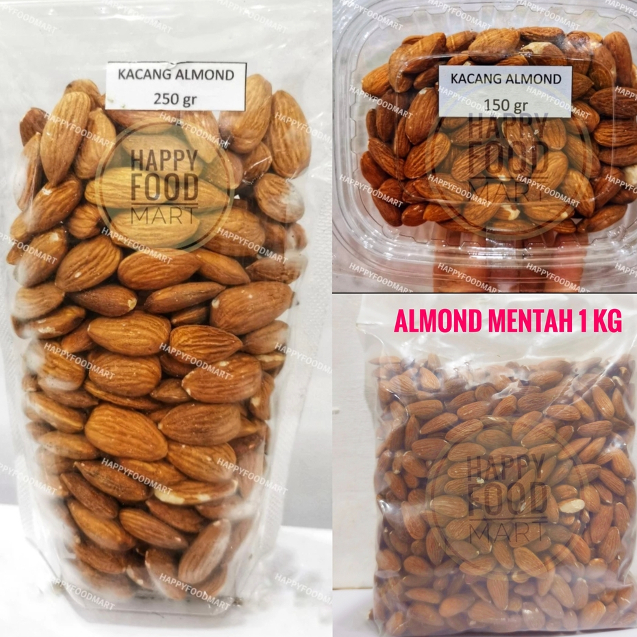 

[PROMO] KACANG ALMOND MENTAH KUPAS PREMIUM/RAW WHOLE ALMOND/KACANG BADAM UTUH BESAR
