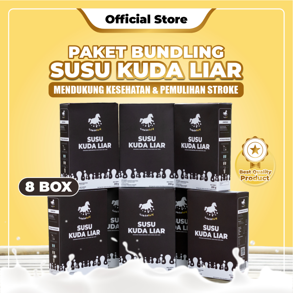 

SumbaGold - Susu Kuda Liar Ampuh Atasi Stroke Kebas dan Kesemutan - Paket Bundling 8 Box