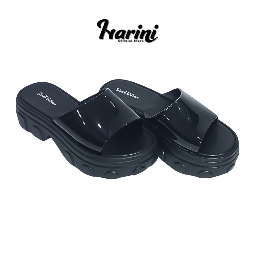 Sandal Slop Wedges Wanita Balance  Sendal Platfrom Empuk Jelly  Bahan Karet Jelly 1755-3