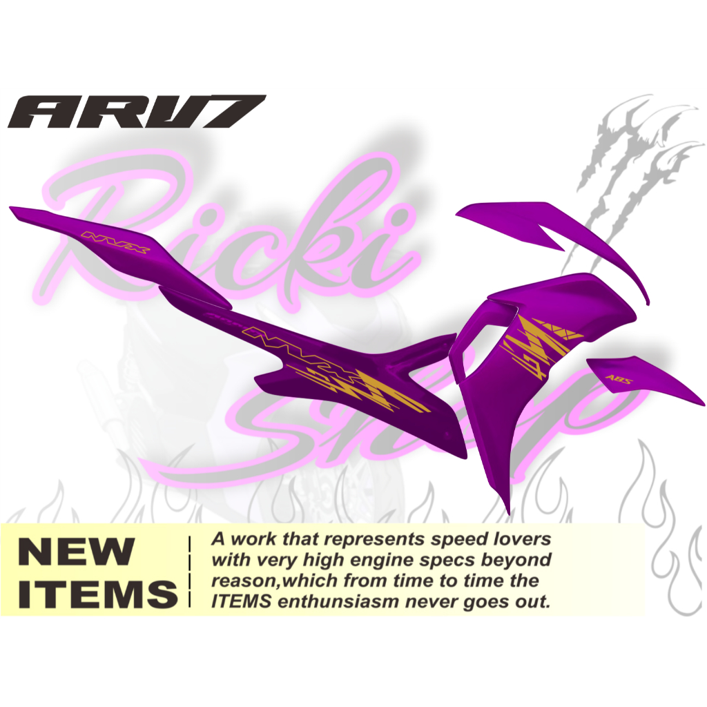 ARV7 CUTTING STICKER AEROX NEW 155 STRIPING MODEL CUTTING AEROX NEW SIMPLE STICKER COPY TRANSPARAN