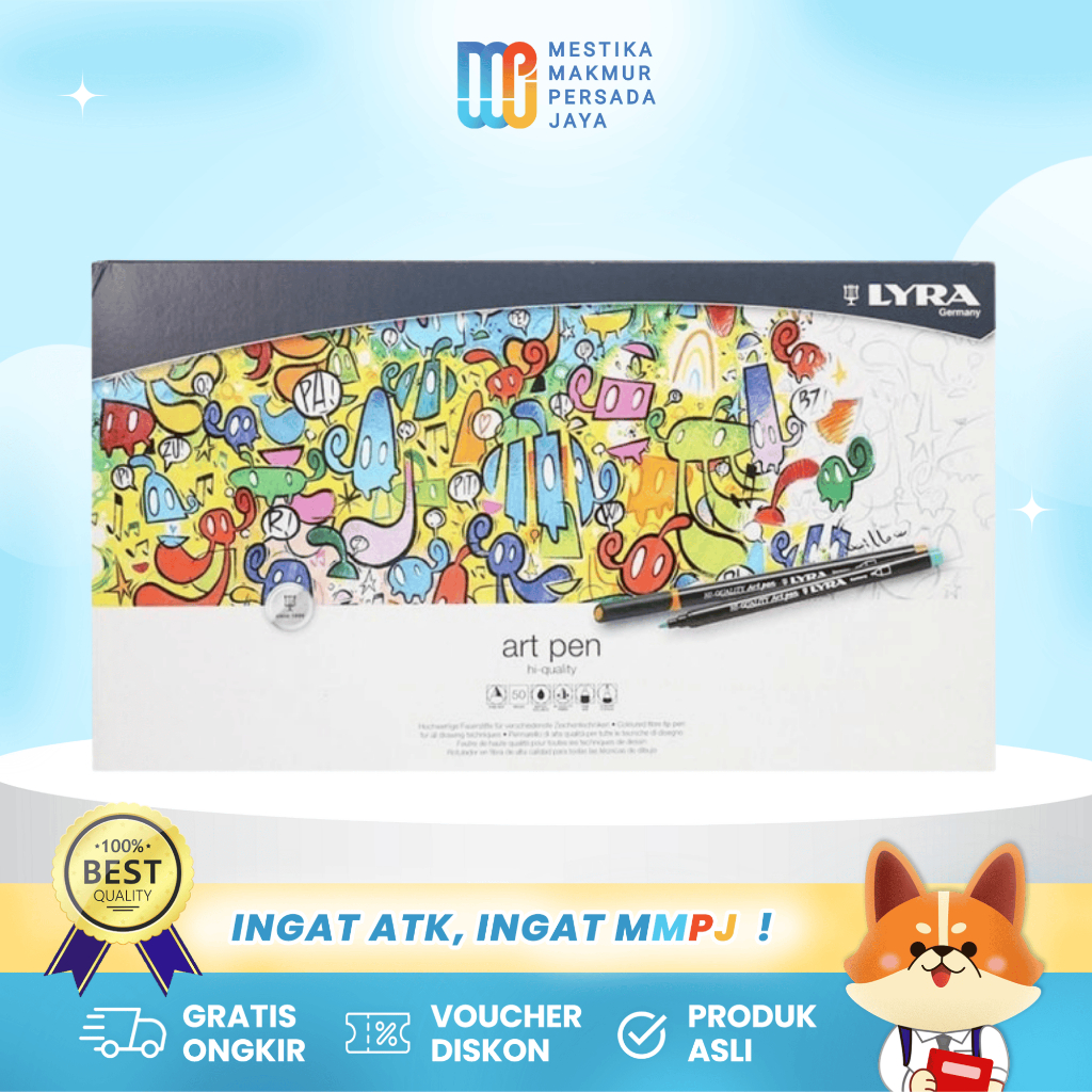 

Lyra Art Pen Spidol Warna Lukis Menggambar Ilustrasi - Metal Box 50Pcs Water-Base 6751500