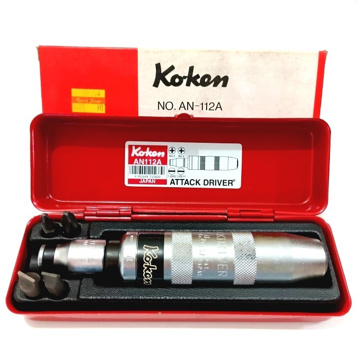 Obeng Ketok Set KOKEN AN112A Japan 4 pcs - Impact Driver Set KOKEN 4pcs - Impact Screwdriver Set